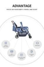 Twin baby stroller (Double stroller) - Image 3