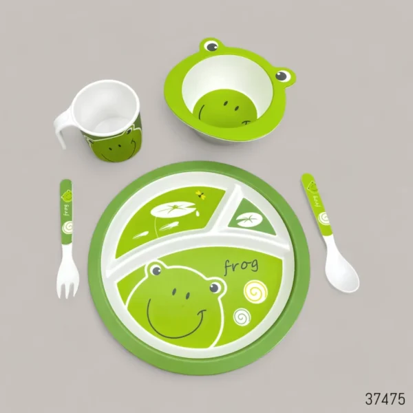 Bamboo Fibre Cartoon Baby Feeding Set - 5Pcs