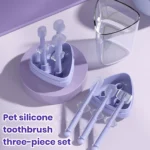 Silicone Tongue Cleanser Tooth brush for 0m+ baby, 3pcs box - Image 2