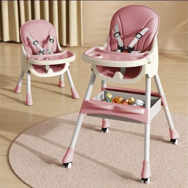 2 in 1 Feeding High Chair for Baby - Pink