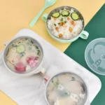 Stainless Steel Baby Feeding Spoon Bowl with Lid - Image 4