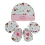 Baby Cotton Cap Mitten Booties Set - Image 2