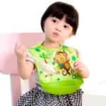 Waterproof Plastic Tray Bib For Baby - Image 2