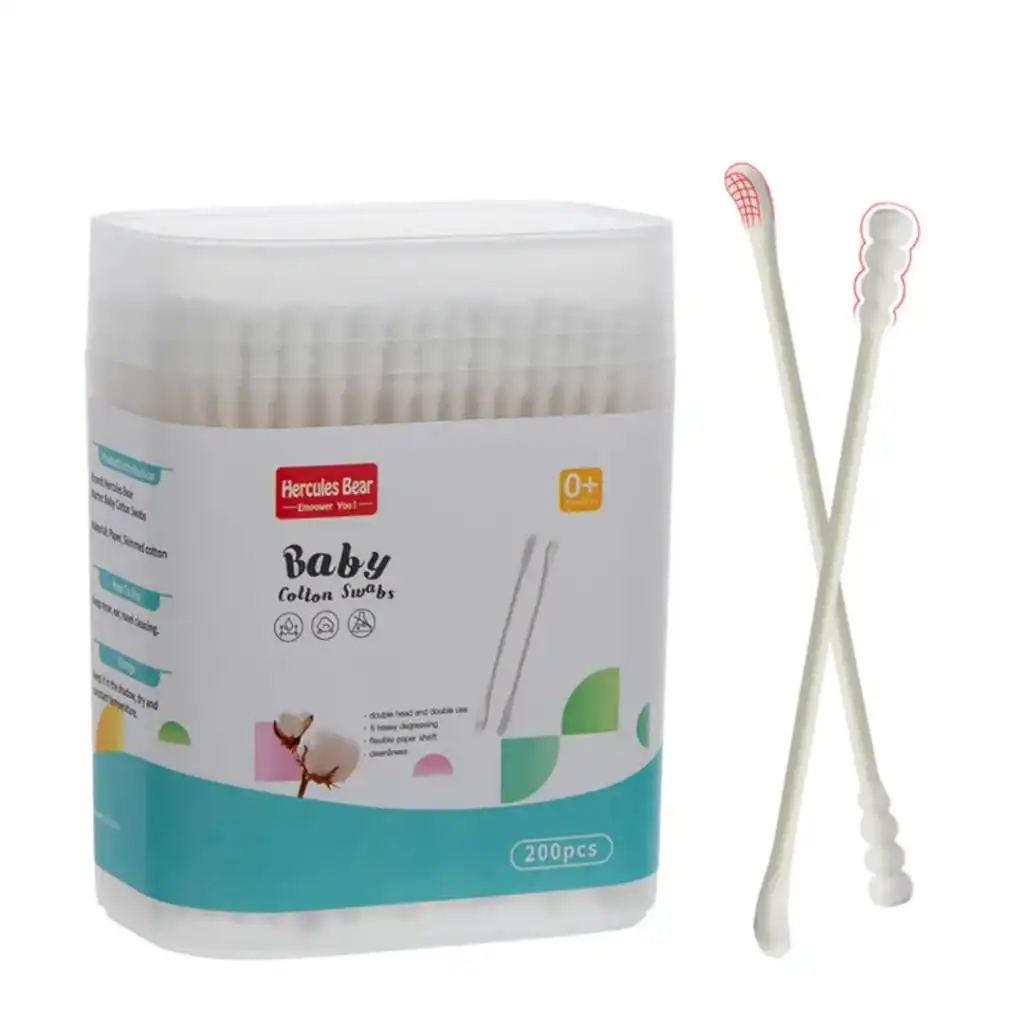 Hercules Bear Baby Cotton Swabs Mini Buds - 200 pcs - Image 1