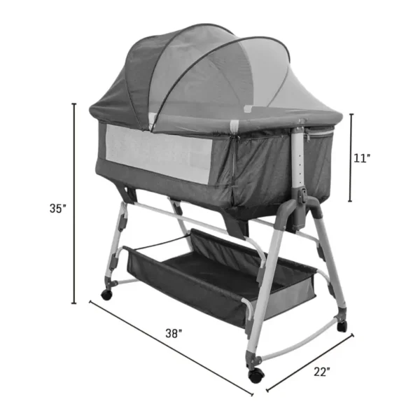 3 in 1 Baby Bassinet Bedside Sleeper Swing Crib, Height Adjustable Rocking Facilities Baby Cot - China