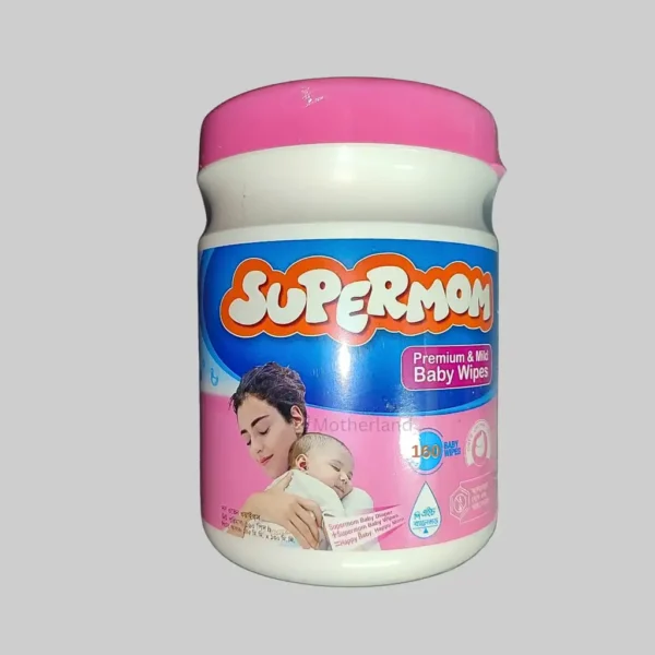 Supermom Premium & Mild Baby Wet Wipes Jar - 160 pcs