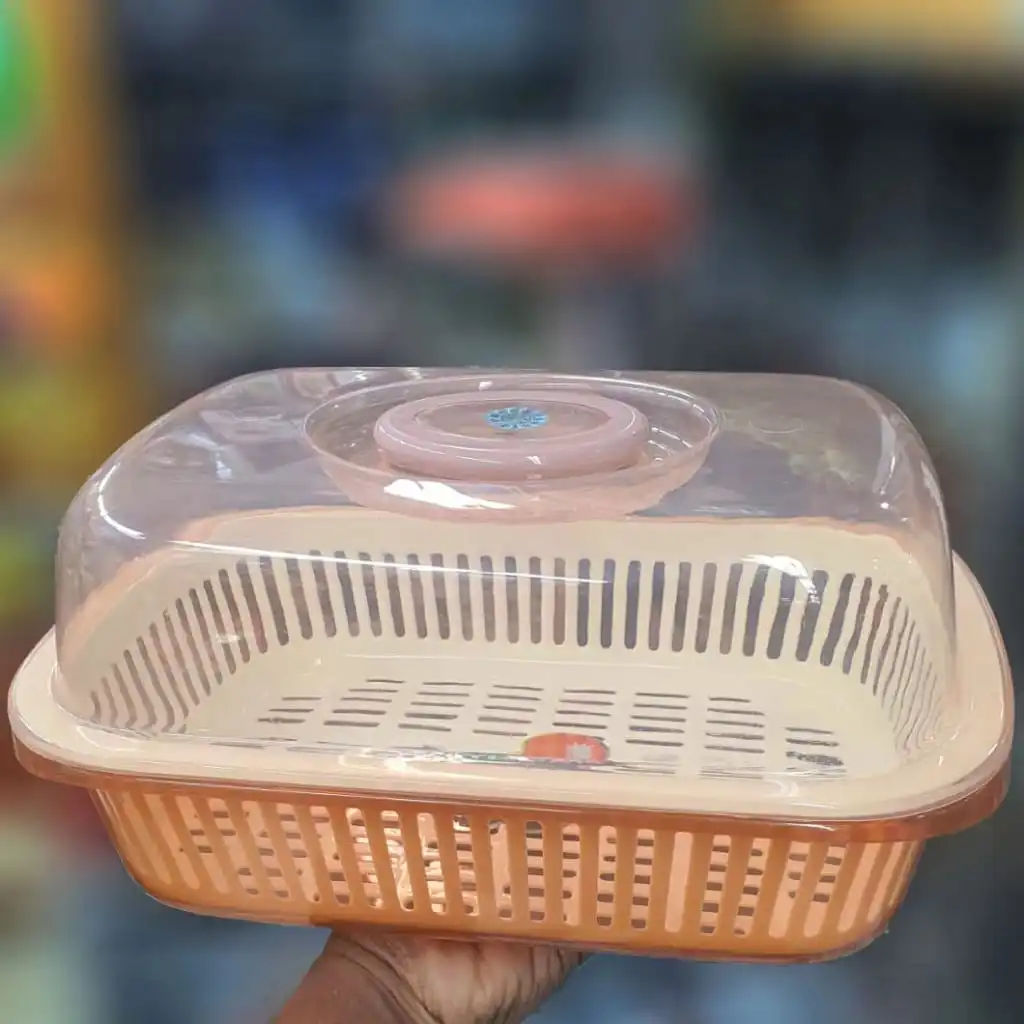 Accessories Storage Box with Lid & Drain Rack Double Layer- China - Image 1