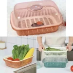 Accessories Storage Box with Lid & Drain Rack Double Layer- China - Image 3