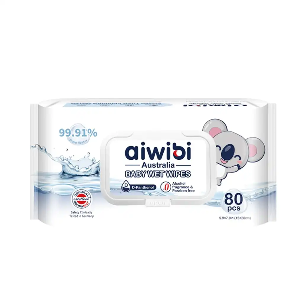 aiwibi Australia 99.91% D-Panthenol Baby Water Wipes - 80 pcs - Image 1