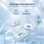 aiwibi Australia Flushable Baby Toilet Wipes 100% Biodegradable - 70 pcs - Image 3