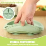 Silicone Feeding Plate with Lid & Spoon - 4 pcs - Image 2