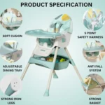8131B 6-in-1 Rocking High Chair | Feeding, Adjustable Hight & Tray - China - Image 3